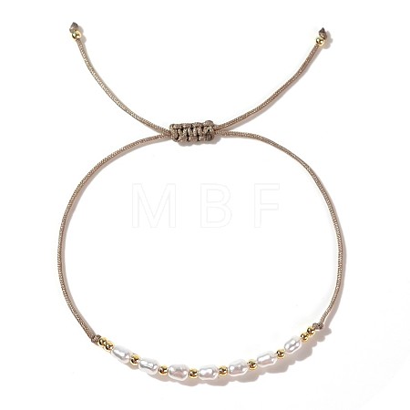 Mother's Day Brass & Plastic Imitation Pearl Beads Braided Bracelets SK3516-15-1