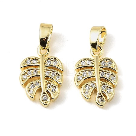 Brass Micro Pave Clear Cubic Zirconia Charms KK-A290-01A-G-1