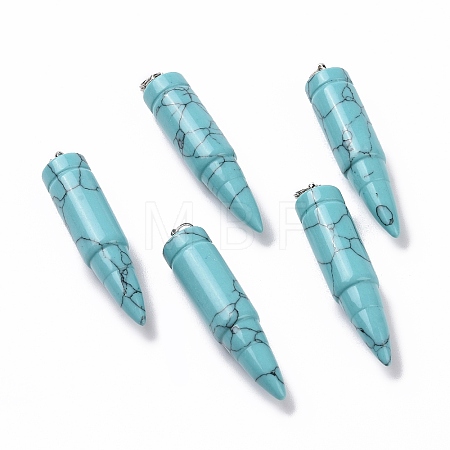 Synthetic Turquoise Pointed Pendants G-D850-12-1