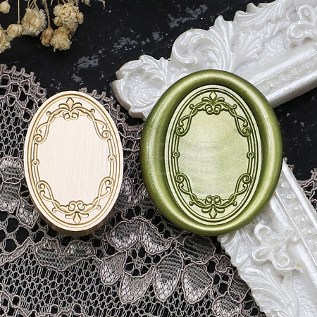 Oval Flower Frame Brass Stamp Heads AJEW-M037-07G-01-1