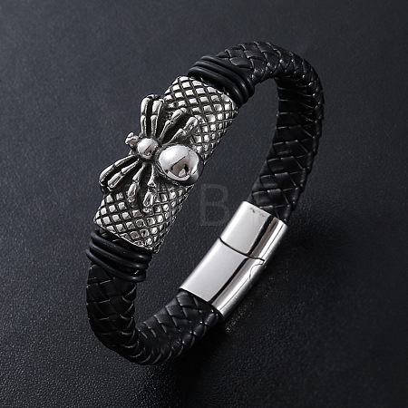 Punk Braided PU Leather Cord Bracelets TA8975-1-1