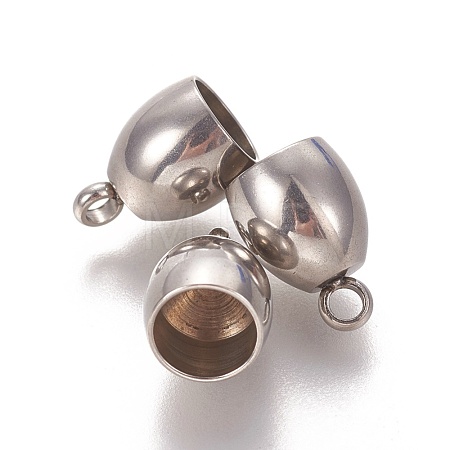 Tarnish Resistant 201 Stainless Steel Cord Ends STAS-L226-017D-P-1