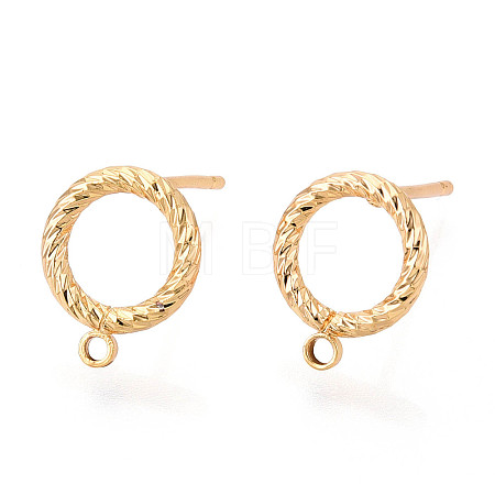 Brass Stud Earring Findings MAK-T011-13G-1