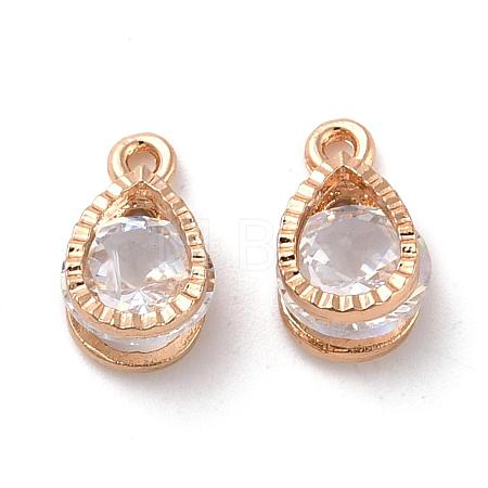 Teardrop Alloy Charms ZIRC-R007-038A-03-1