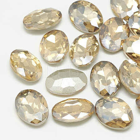 Pointed Back Glass Rhinestone Cabochons RGLA-T080-8x10mm-06-1
