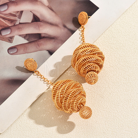 Vintage Filigree Mesh Spiral Teardrop Alloy Stud Earrings WD2826-1