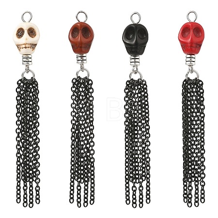 Halloween Dyed Synthetic Turquoise Big Pendants PALLOY-JF06047-1