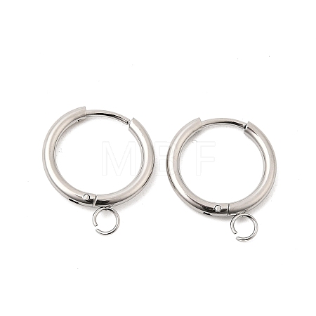 Stainless Steel Huggie Hoop Earring Findings STAS-J400-36B-P-1