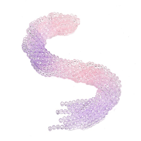 Transparent Painted Glass Beads Strands DGLA-A034-T6mm-A05-1
