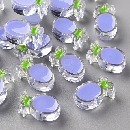 Transparent Enamel Acrylic Beads TACR-S155-002J-1