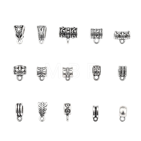 Tibetan Style Alloy Tube Bails PALLOY-YW0001-12-LF-1