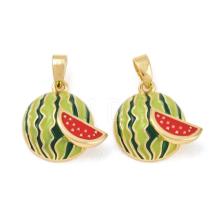 Brass Enamel Pendants KK-G549-04G-1