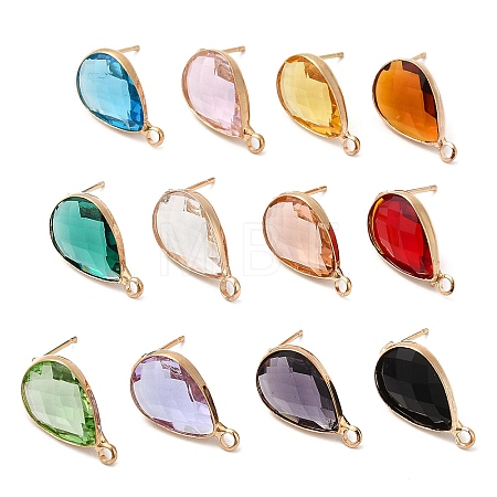 Brass Stud Earring Findings KK-Q777-28LG-1