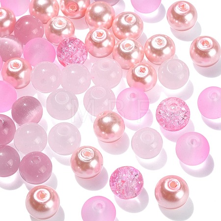 100Pcs Transparent Frosted Glass Beads Strands GLAA-CJ0002-07-1