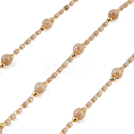 Handmade Brass Glass Beaded Chains GL-CBA1C06-01G-03-1