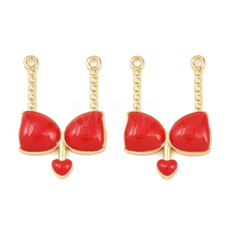 Brass Enamel Pendants KK-B167-03G-01-1