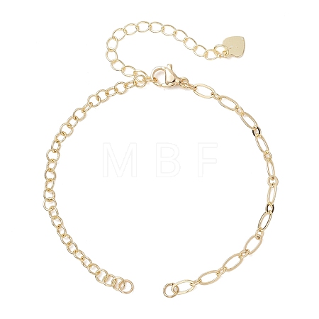 Brass Cable Chain Oval Link Chain Bracelet Making AJEW-JB01507-1