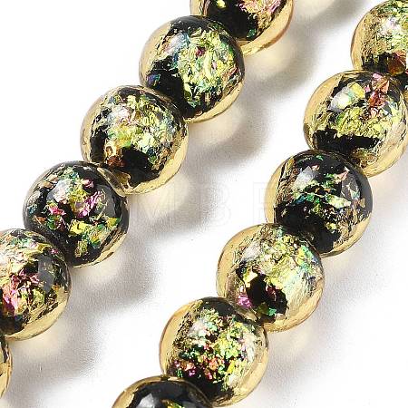 Handmade Foil Lampwork Beads Strands FOIL-K003-06B-20-1
