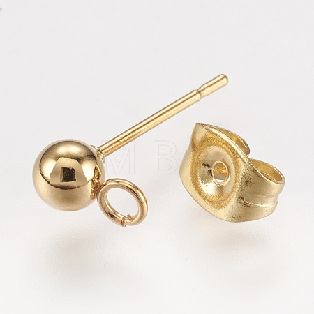 304 Stainless Steel Stud Earring Findings X-STAS-P148-07G-1