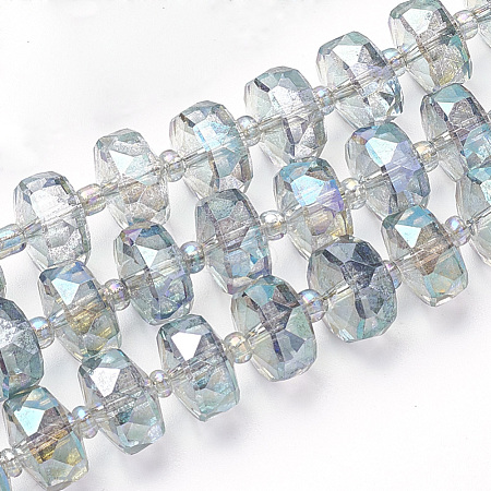 Electroplat Glass Beads Strands X-EGLA-Q092-10mm-D08-1