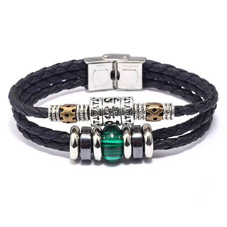 Leather Multi-strand Bracelets BJEW-F352-09P-02-1