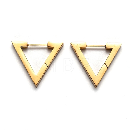 304 Stainless Steel Triangle Huggie Hoop Earrings STAS-H156-02A-G-1