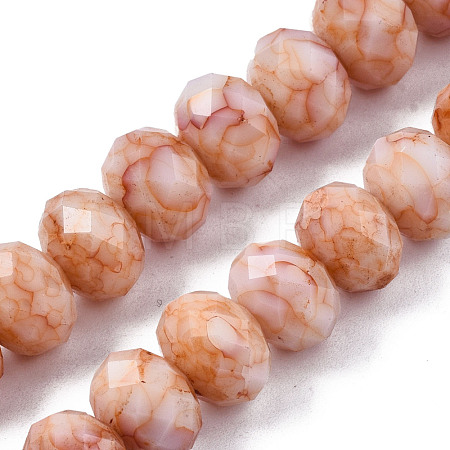Opaque Baking Paint Glass Beads Strands EGLA-N006-009C-A15-1