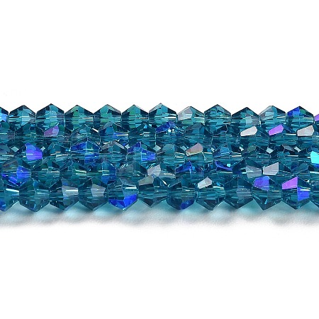 Transparent Electroplate Glass Beads Strands GLAA-F029-2mm-D01-1