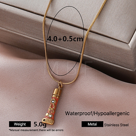Vintage 304 Stainless Steel Enamel Pendant Necklaces for Women CT2063-4-1