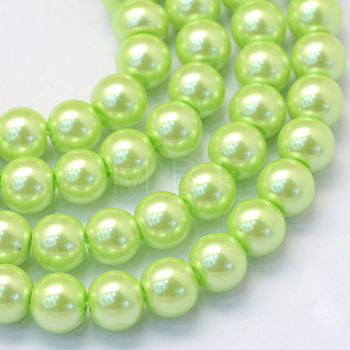 Baking Painted Pearlized Glass Pearl Round Bead Strands HY-Q330-8mm-07-1