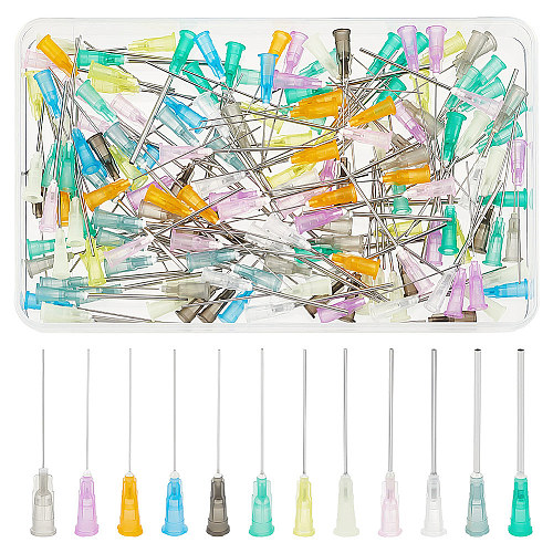 120Pcs 12 Style Plastic & Stainless Steel Fluid Precision Blunt Needle Dispense Tips TOOL-FG0001-18-1