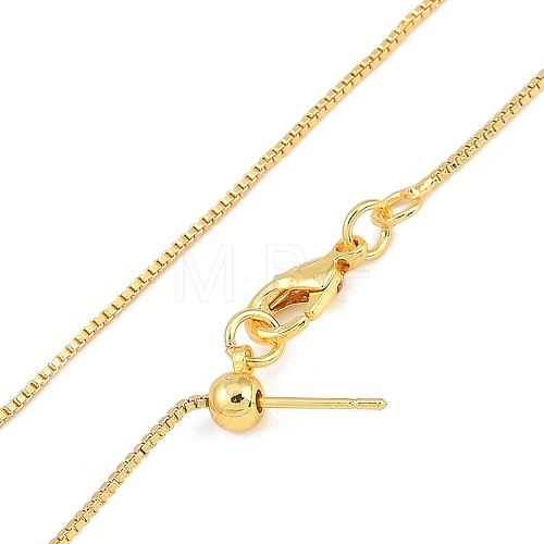 1mm Rack Plating Brass Box Chain Adjustable Slider Necklaces for Women Men MAK-L044-56G-1