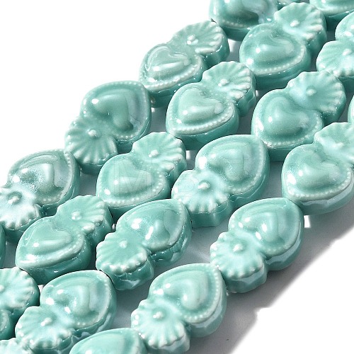 Handmade Porcelain Beads Strands PORC-I028-01F-1