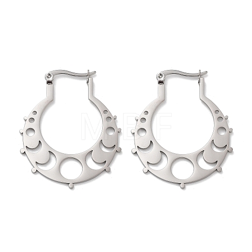 304 Stainless Steel Hoop Earrings EJEW-P271-08P-1