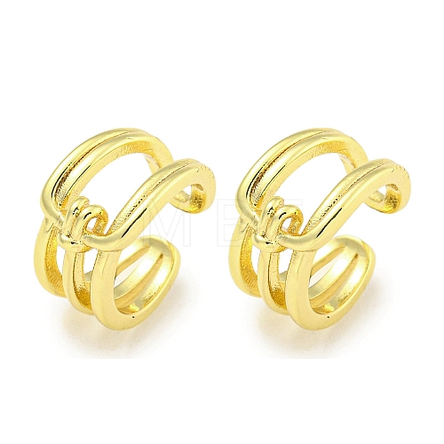 Brass Cuff Earrings EJEW-C104-057G-1