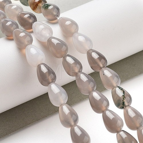 Natural Grey Agate Beads Strands G-B106-A13-01-1