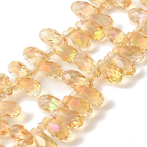 Electroplate Transparent Glass Beads Strands EGLA-B006-01A-FA01-1