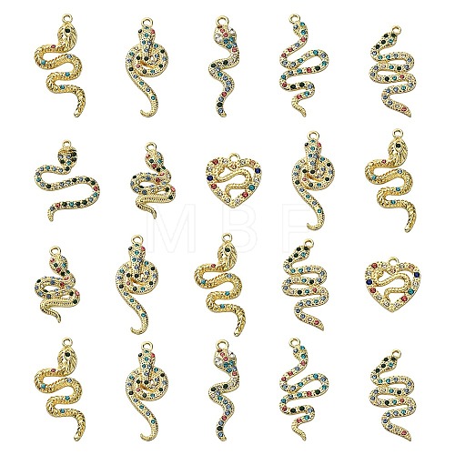 16Pcs 8 Styles Alloy Rhinestone Pendants ALRI-CJ0001-06-1