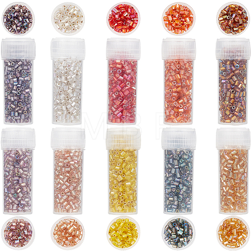 SUNNYCLUE 100G 10 Colors 11/0 Two Cut Round Hole Glass Seed Beads SEED-SC0001-25B-1