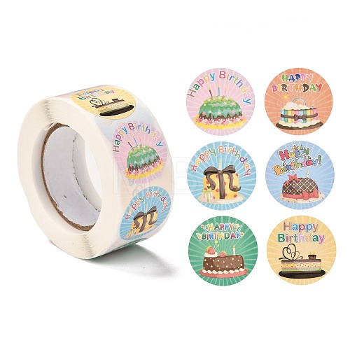 Birthday Themed Pattern Self-Adhesive Stickers DIY-E023-08F-1