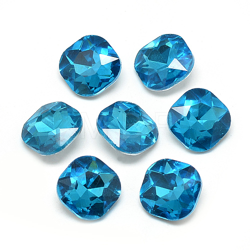 Pointed Back Glass Rhinestone Cabochons RGLA-T032-10x10mm-13-1