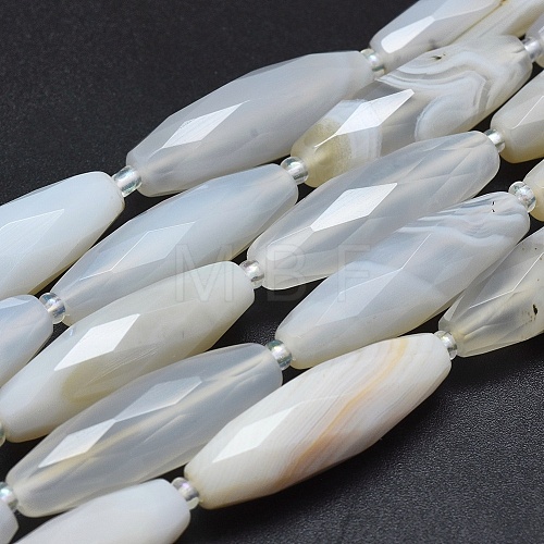 Natural White Agate Beads Strands G-O179-G01-2-1