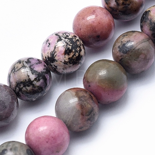 Natural Rhodonite Beads Strands X-G-G717-6mm-1