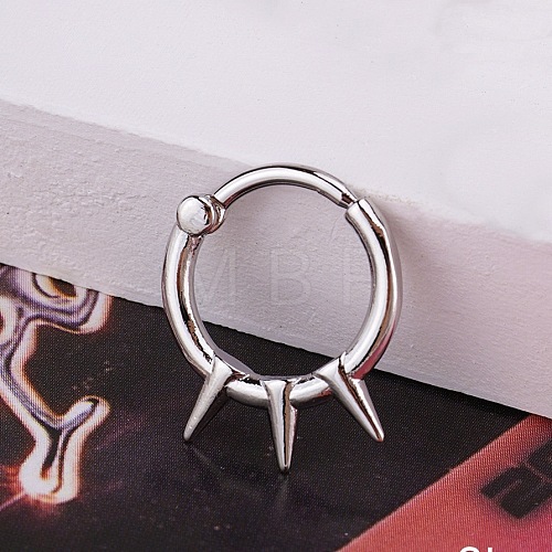 316L Stainless Steel Micro Pave Cubic Zirconia Hoop Nose Rings WG5D603-22-1