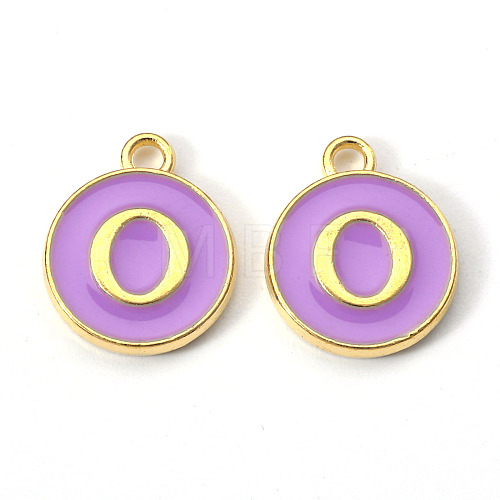 Golden Plated Alloy Enamel Charms X-ENAM-S118-10O-1