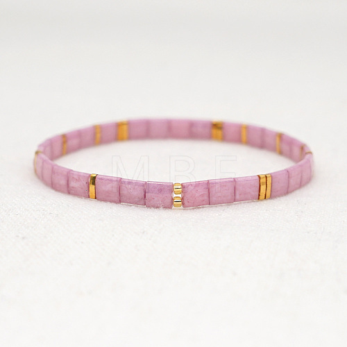 Rainbow Bohemian Style Glass Beads Stretch Bracelets RM1844-6-1