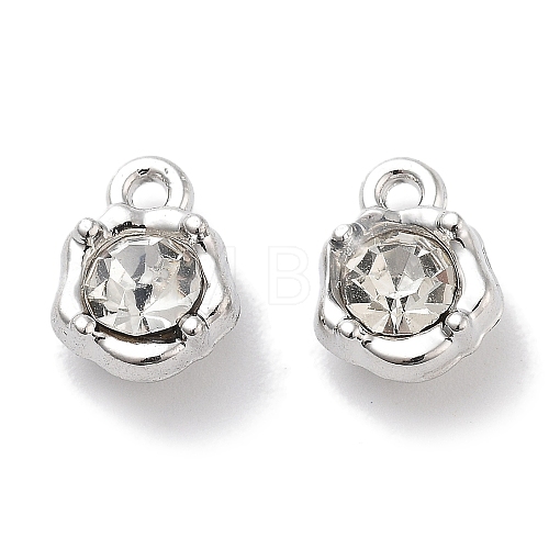 Rack Plating Alloy Rhinestone Charms PALLOY-F311-17P-01-1