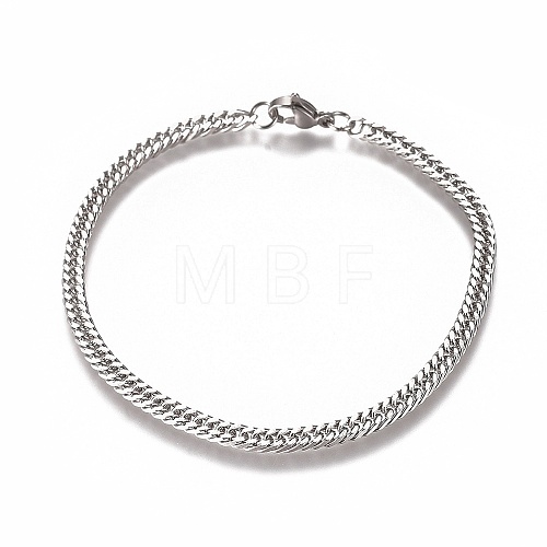 Tarnish Resistant Men's Cuban Link Chain Bracelets X-BJEW-E369-15B-1