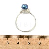 Copper Wired Natural Pearl Finger Rings RJEW-JR01037-5