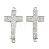 Brass Micro Pave Clear Cubic Zirconia Connector Charms CU-CBADC6C-07P-1